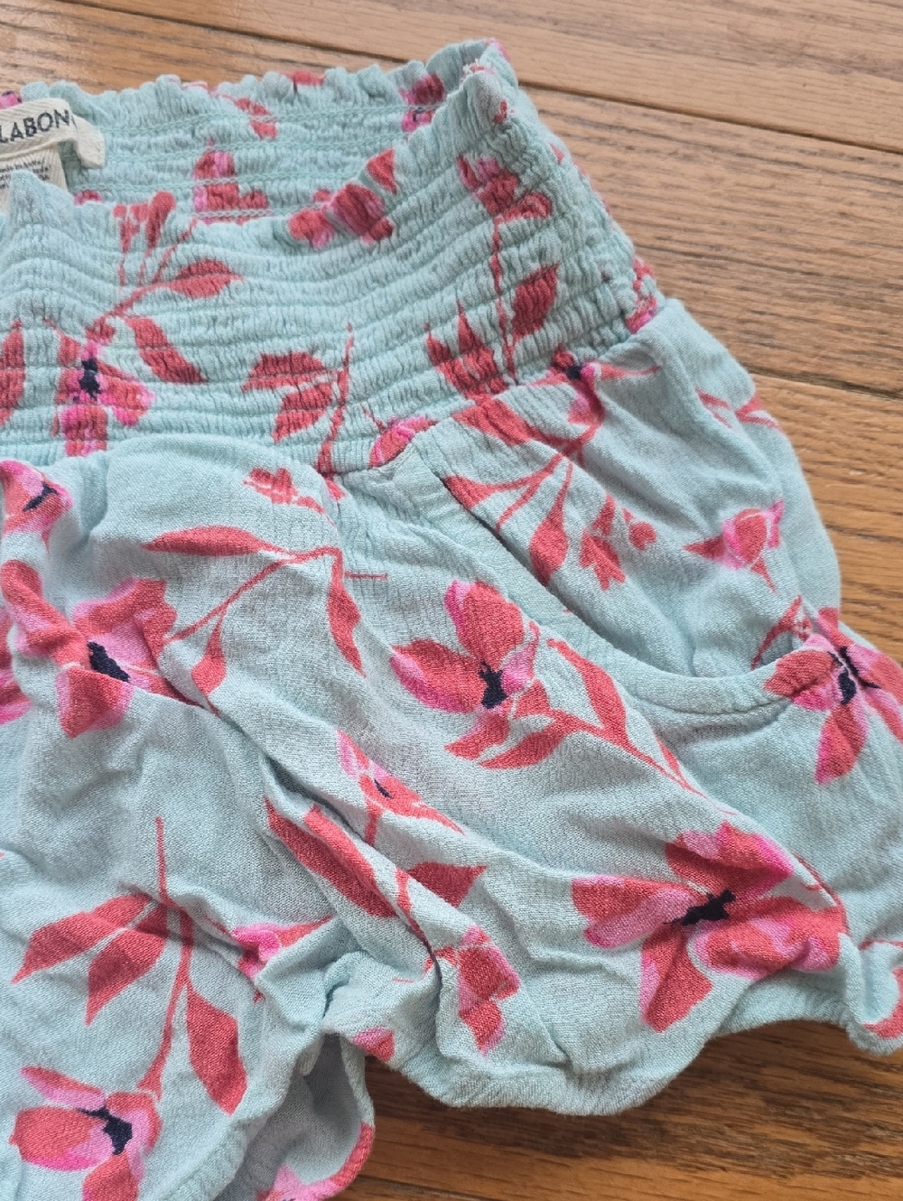 Billabong Blue Floral Shorts - Picture 2 of 4